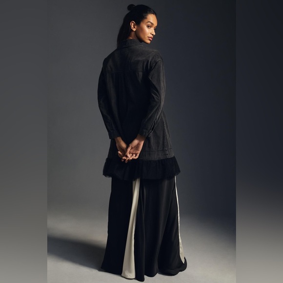 Anthropologie Pilcro Tulle & Denim Shirt Dress - Picture 6 of 15